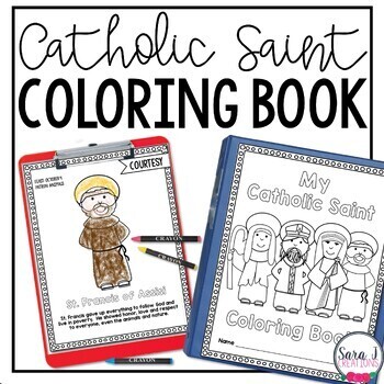 Catholic saints coloring book by sara j creations tpt