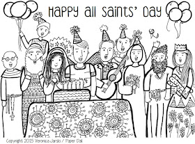 Paper dali free all saints day coloring page downloadable pdf