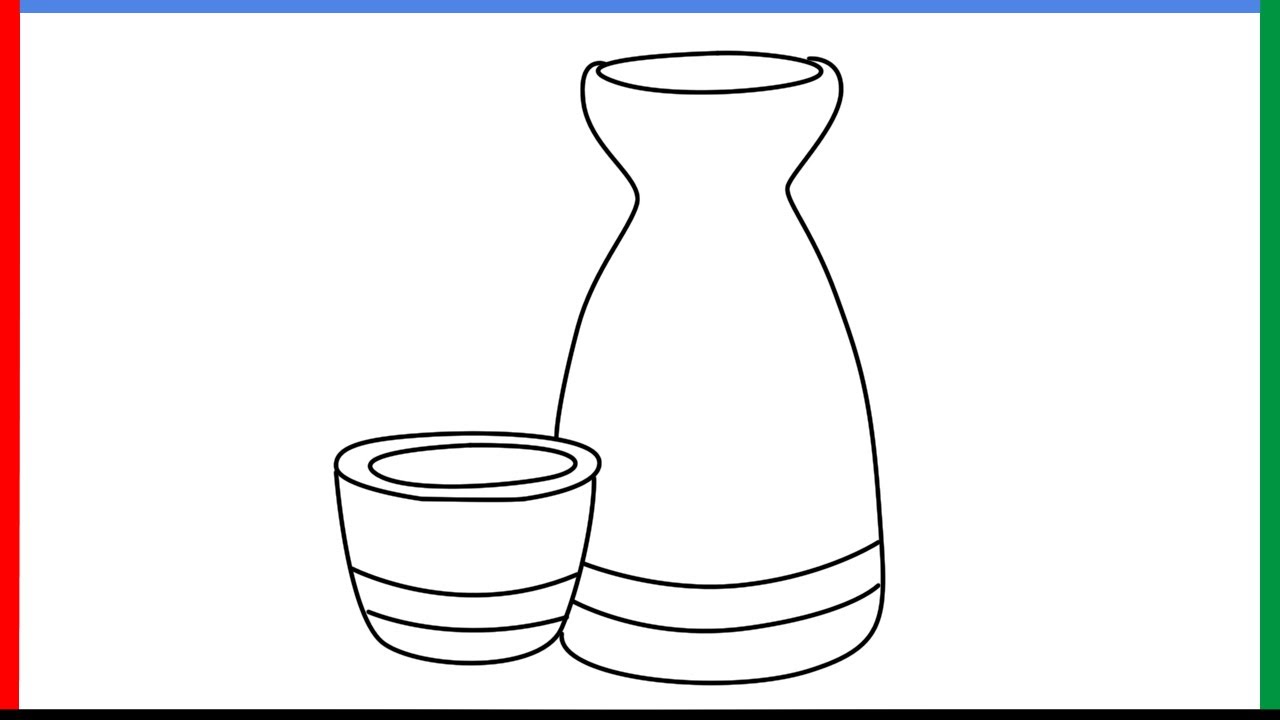 How to draw sake emoji step by step for beginners