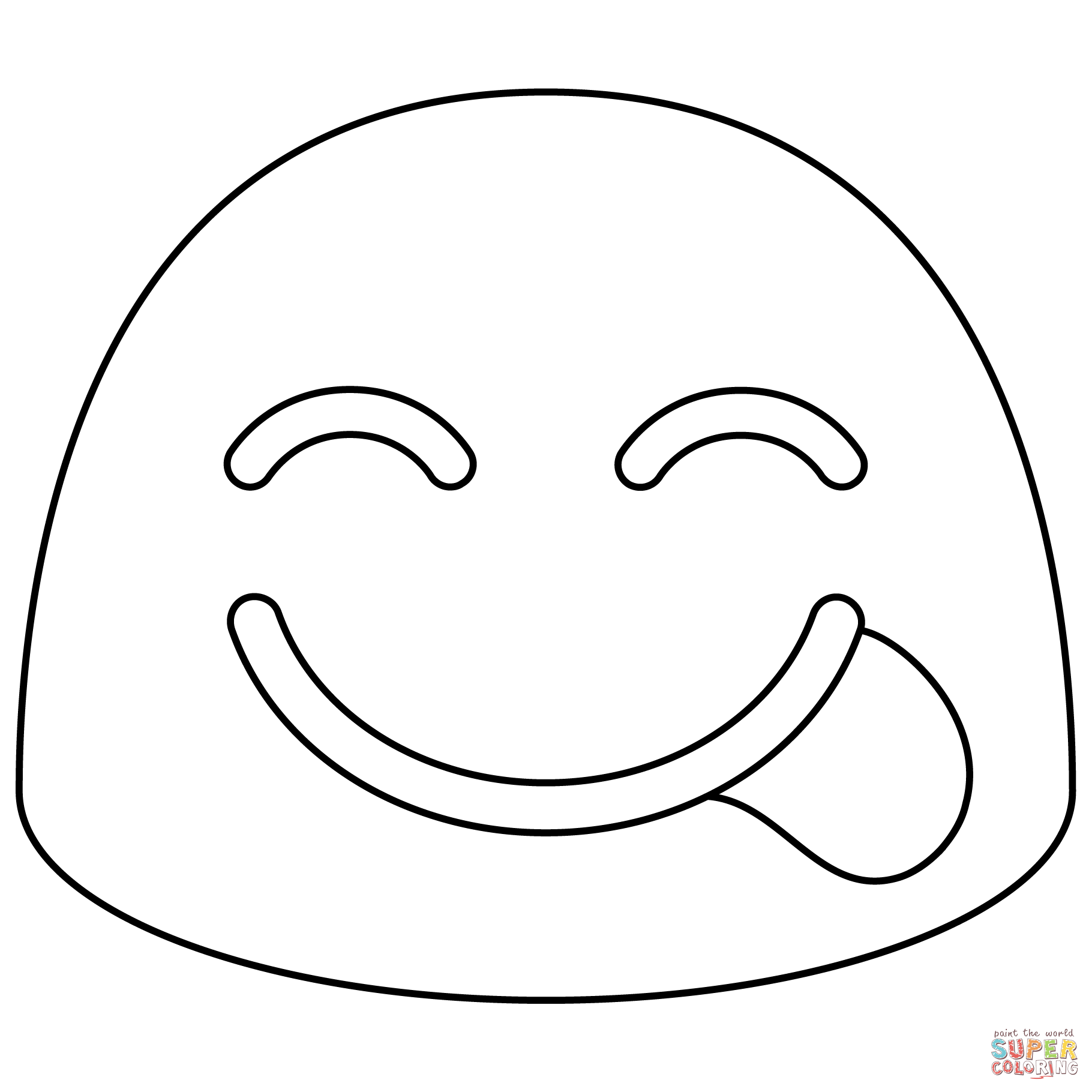 Face savoring food emoji coloring page free printable coloring pages