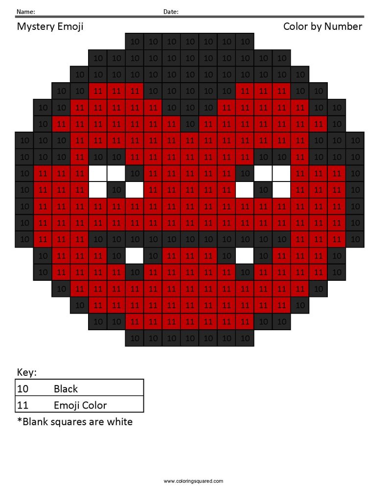 Emoji color by number