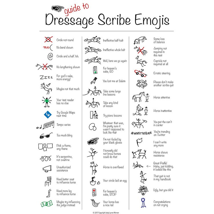Dressage scribe emojis large poster