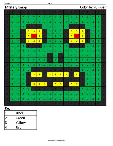Emoji color by number