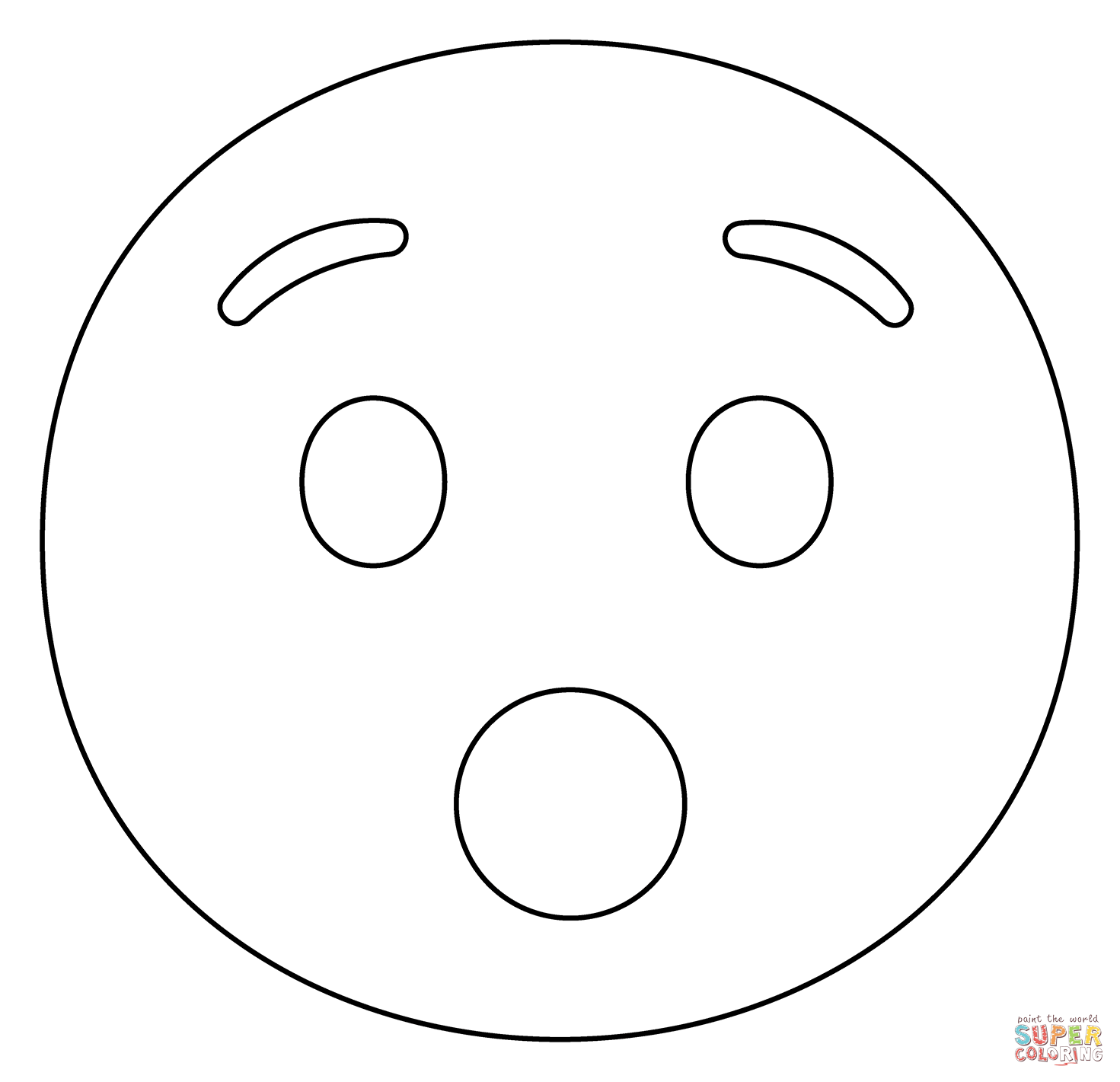 Hushed face emoji coloring page free printable coloring pages