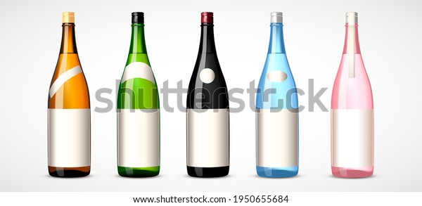 Sake bottle over royalty