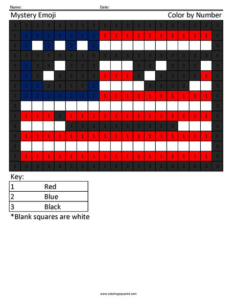 Emoji color by number