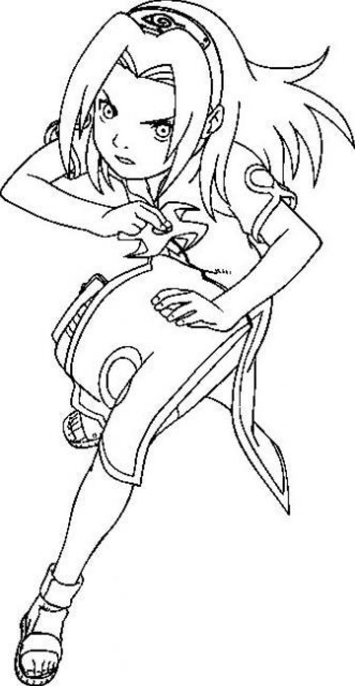 Coloring page of sakura from naruto manga from naruto