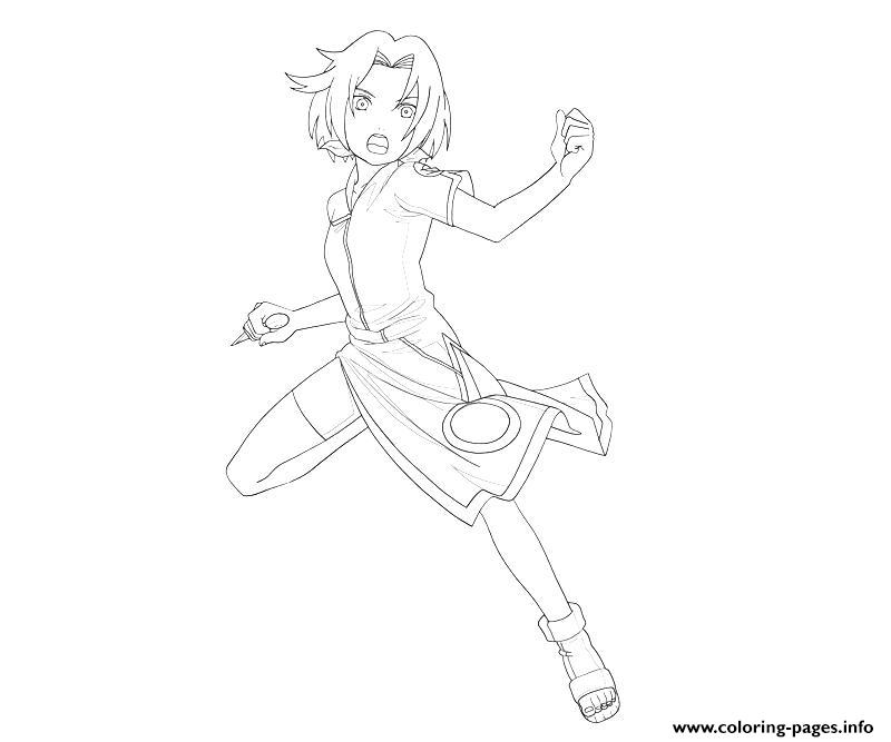 Naruto s sakura fightingce coloring page printable