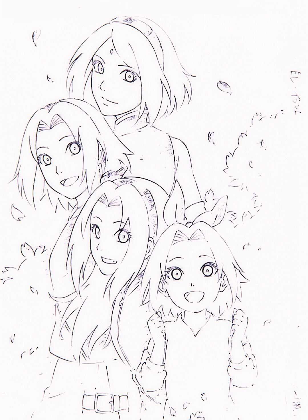Ââ on x â sakura haruno growing up coloring ð art by studio pierrot staff who knows who it is put in the ments httpstcojpofjlkm x