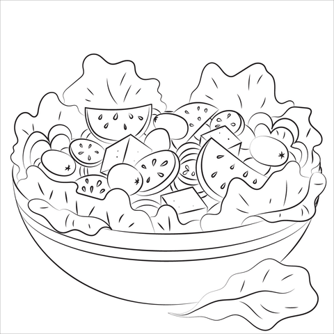 Salad coloring page free printable coloring pages