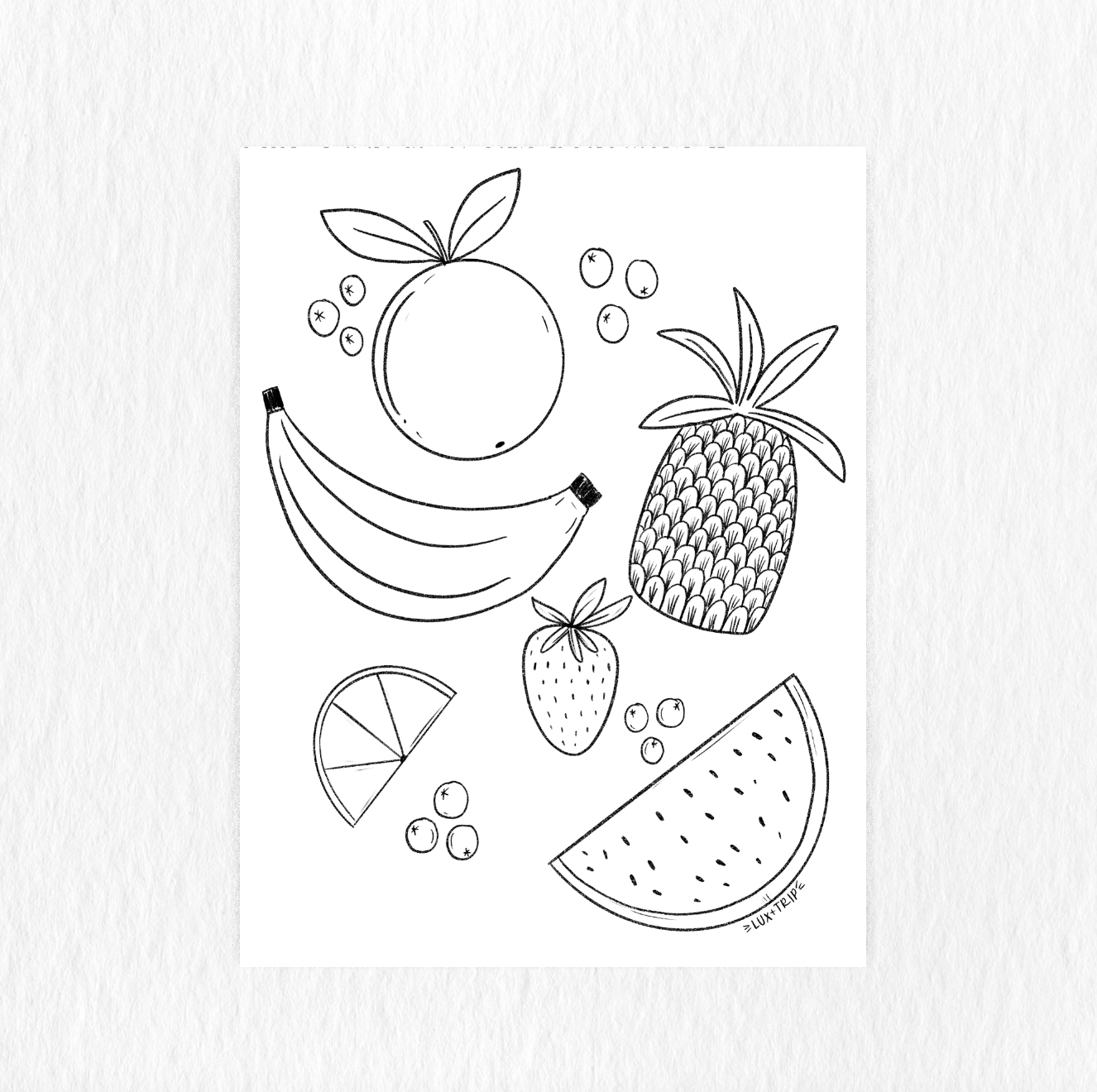 Printable fruit salad coloring page â lux trip