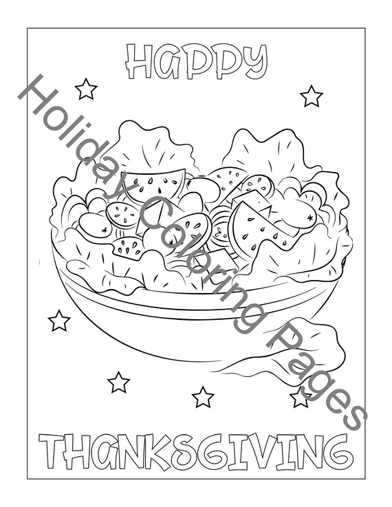 Thanksgiving salad coloring page