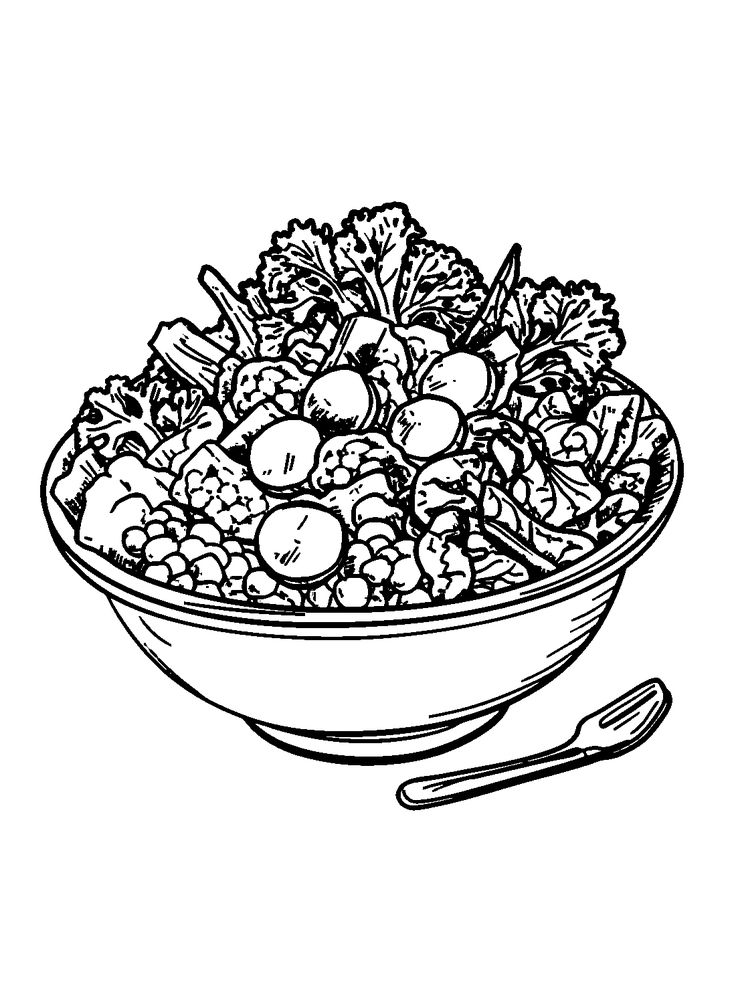 Salad simple drawing coloring pages trong hãnh nán