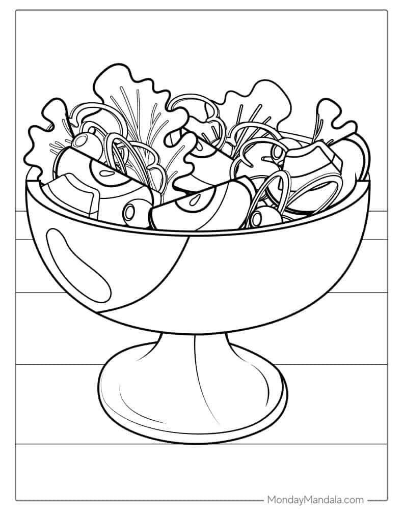 Food coloring pages free pdf printables