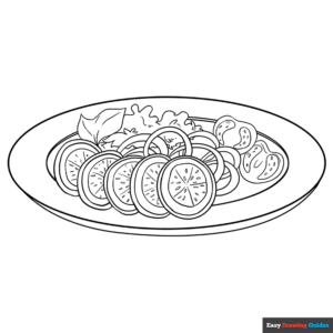 Salad coloring page easy drawing guides