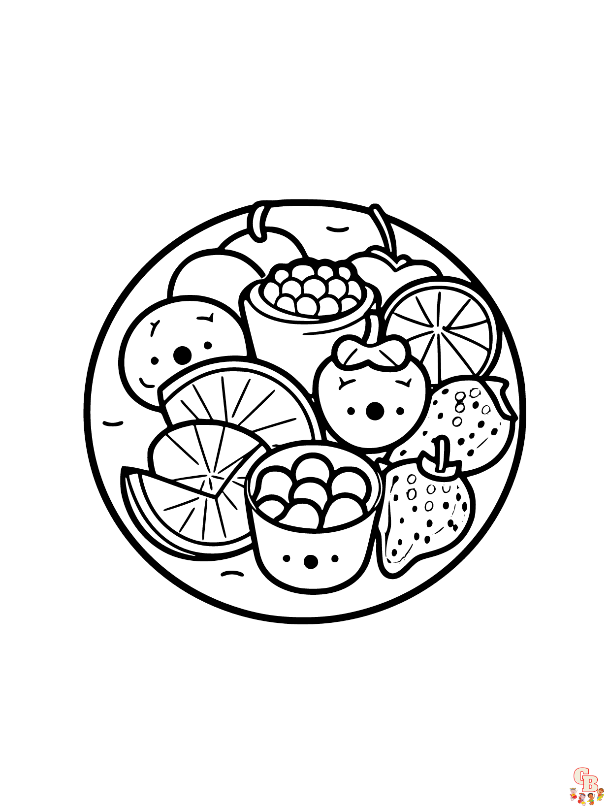 Food coloring pages printable free and easy to use for kids