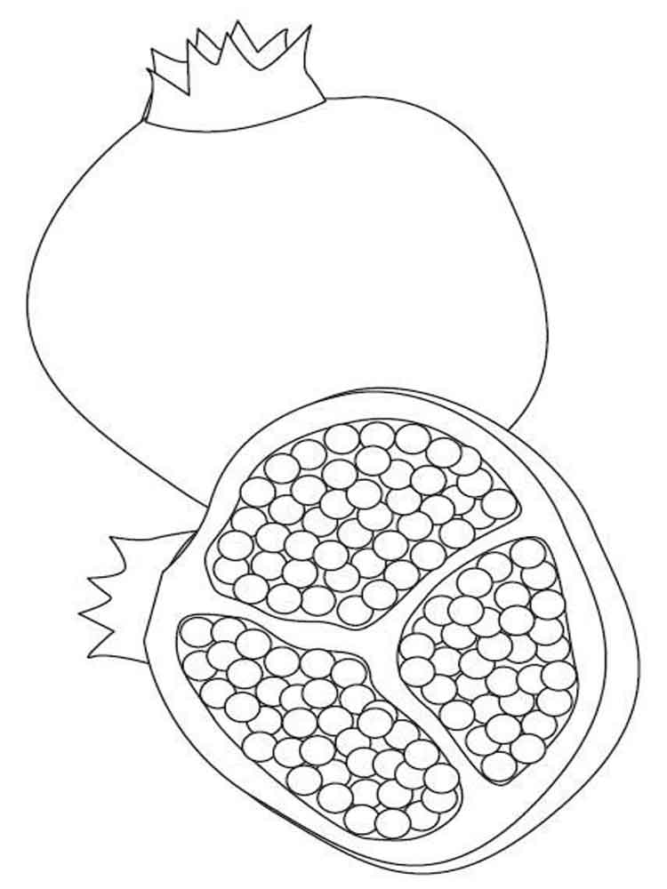 Pomegranate with grains for the salad coloring page