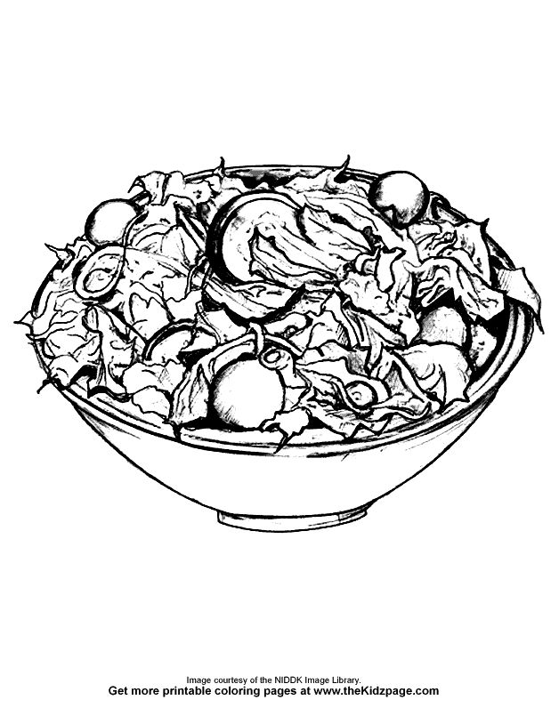 Salad free coloring pages for kids