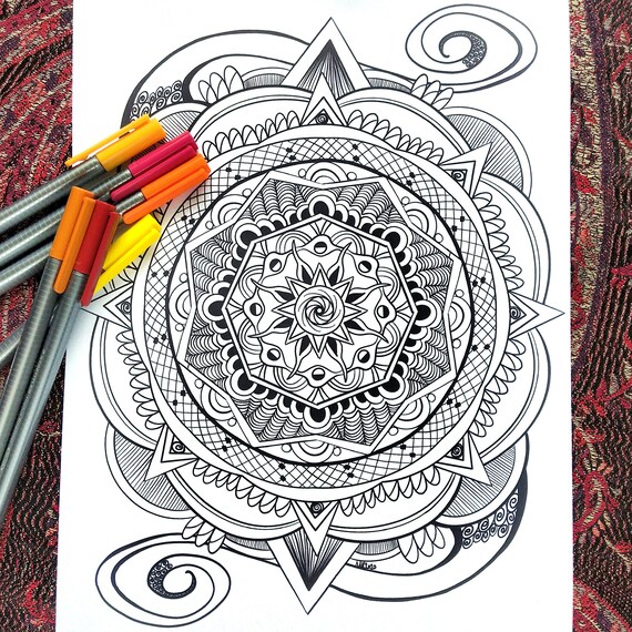 Coloring page salamander instant download print at home color and meditate self care activity