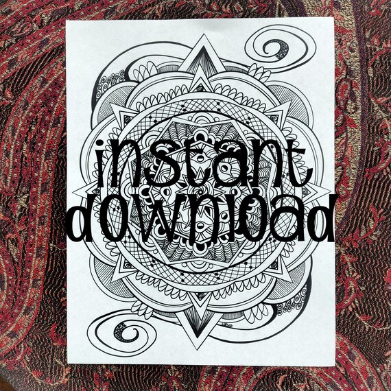 Coloring page salamander instant download print at home color and meditate self care activity