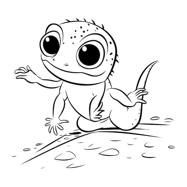 Premium vector frog with a knife coloring book for children vector illustration