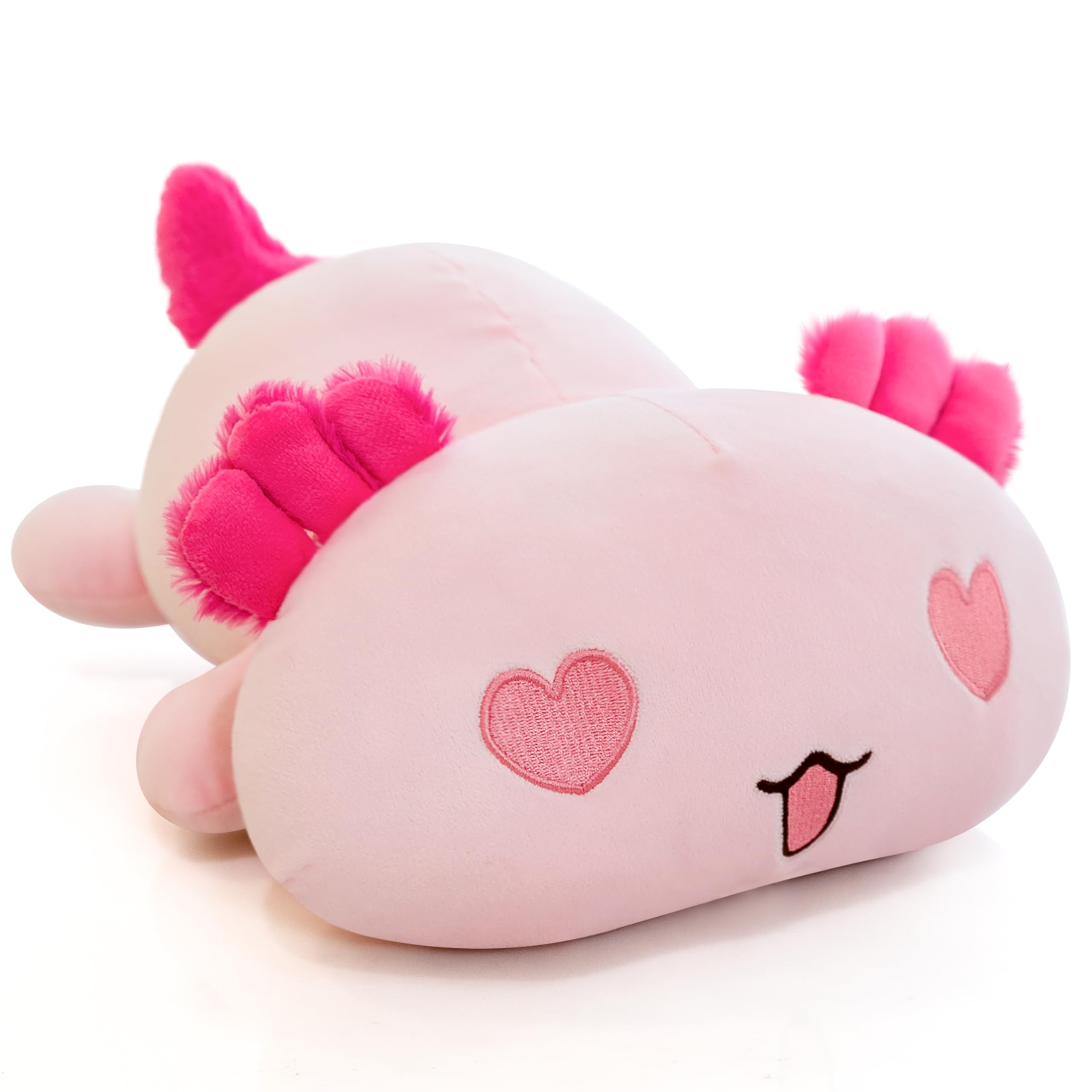 Cute axolotl plush axolotl stuffed animals salamander plush pillow kawaii soft plushies toy axolotl doll gifts for girls kids decor in pink toys games