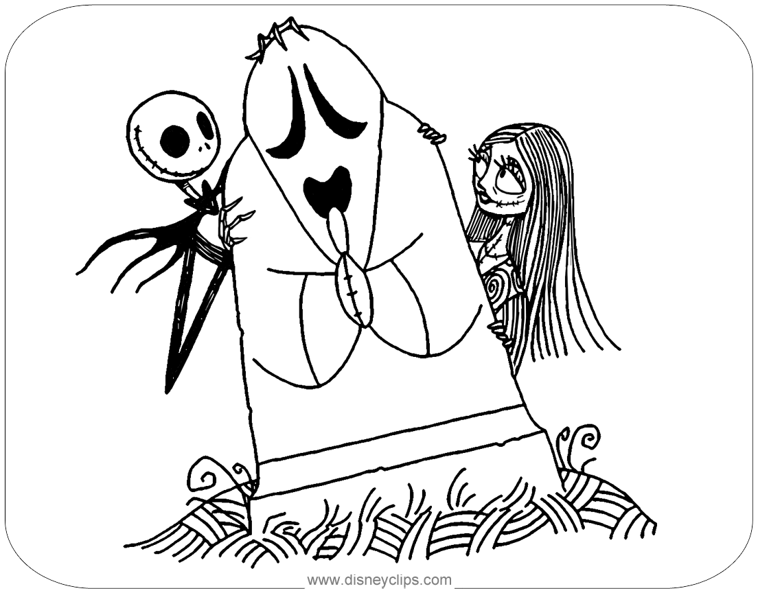 The nightmare before christmas coloring pages
