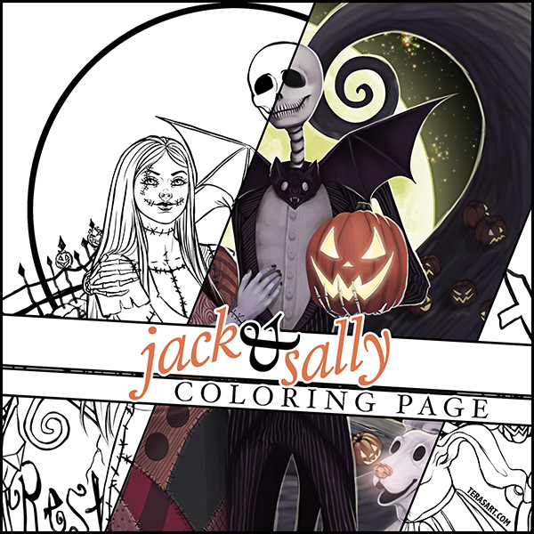 Jack sally coloring page