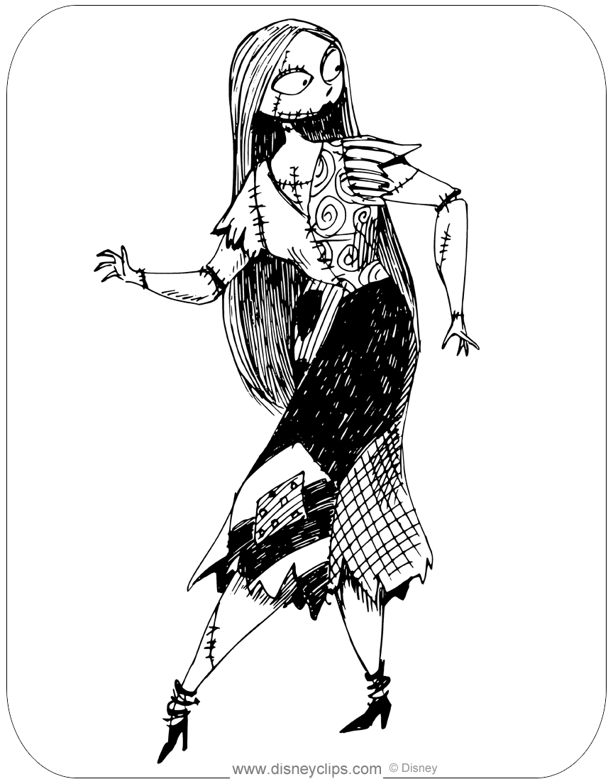 The nightmare before christmas coloring pages