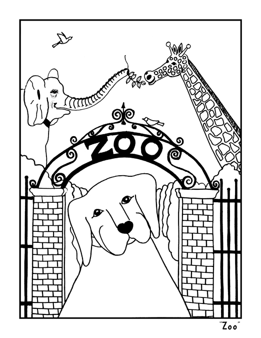Coloring book dog mountain vt