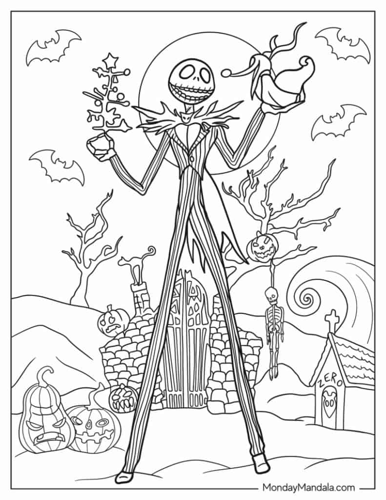 Nightmare before christmas coloring pages free pdfs