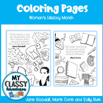 Womans history month coloring pages with quote made by teachers