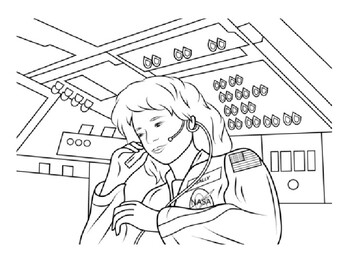 Sally ride americas first woman astronaut coloring picture tpt
