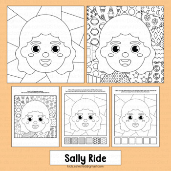 Sally ride activities womens history month coloring page pop art math craft