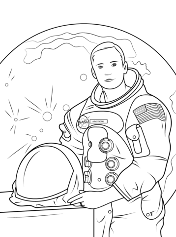 Neil armstrong coloring page free printable coloring pages