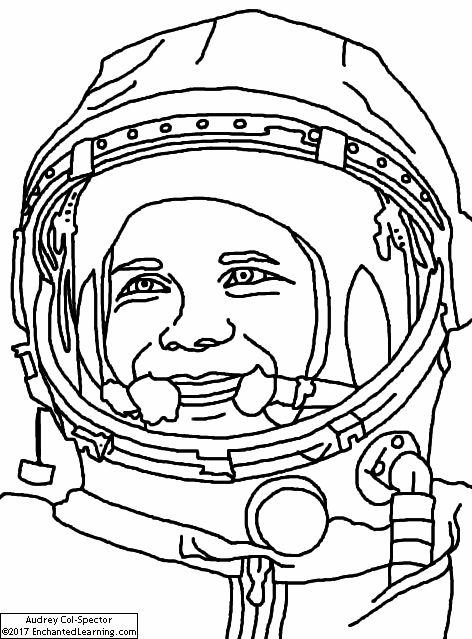 Yuri gagarin coloring page