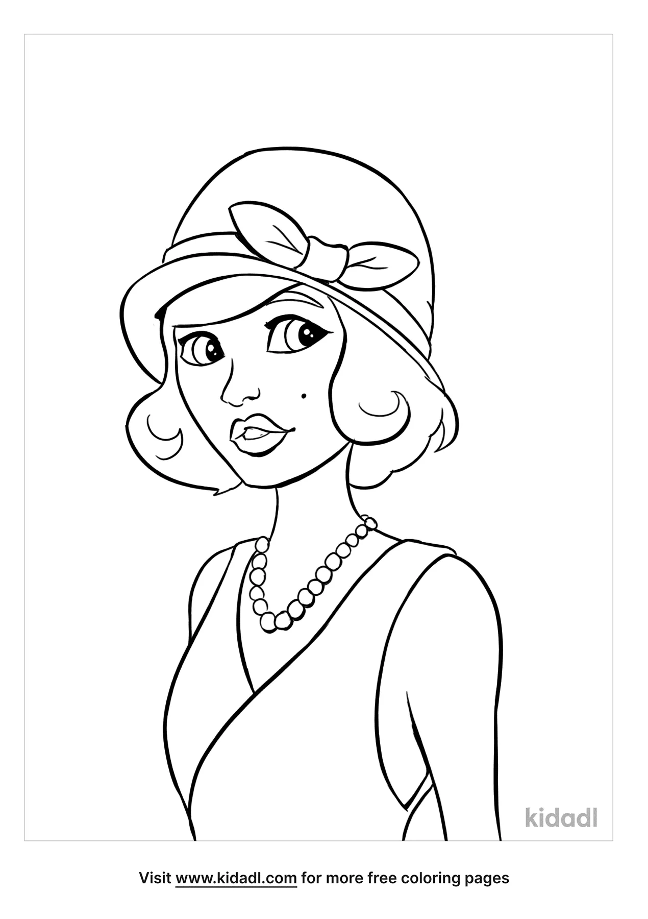Free woman in the s coloring page coloring page printables