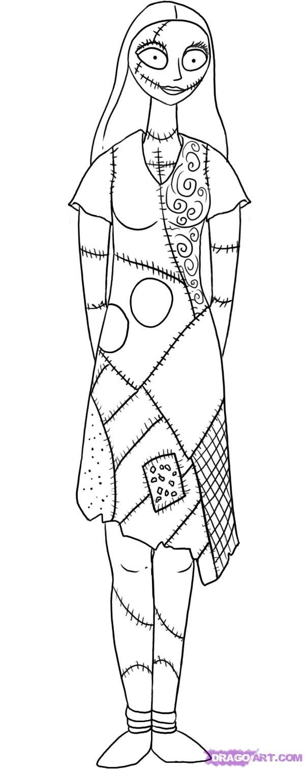 How to draw sally step by step drawing guide by dawn nightmare before christmas drawings sally nightmare before christmas nightmare before christmas