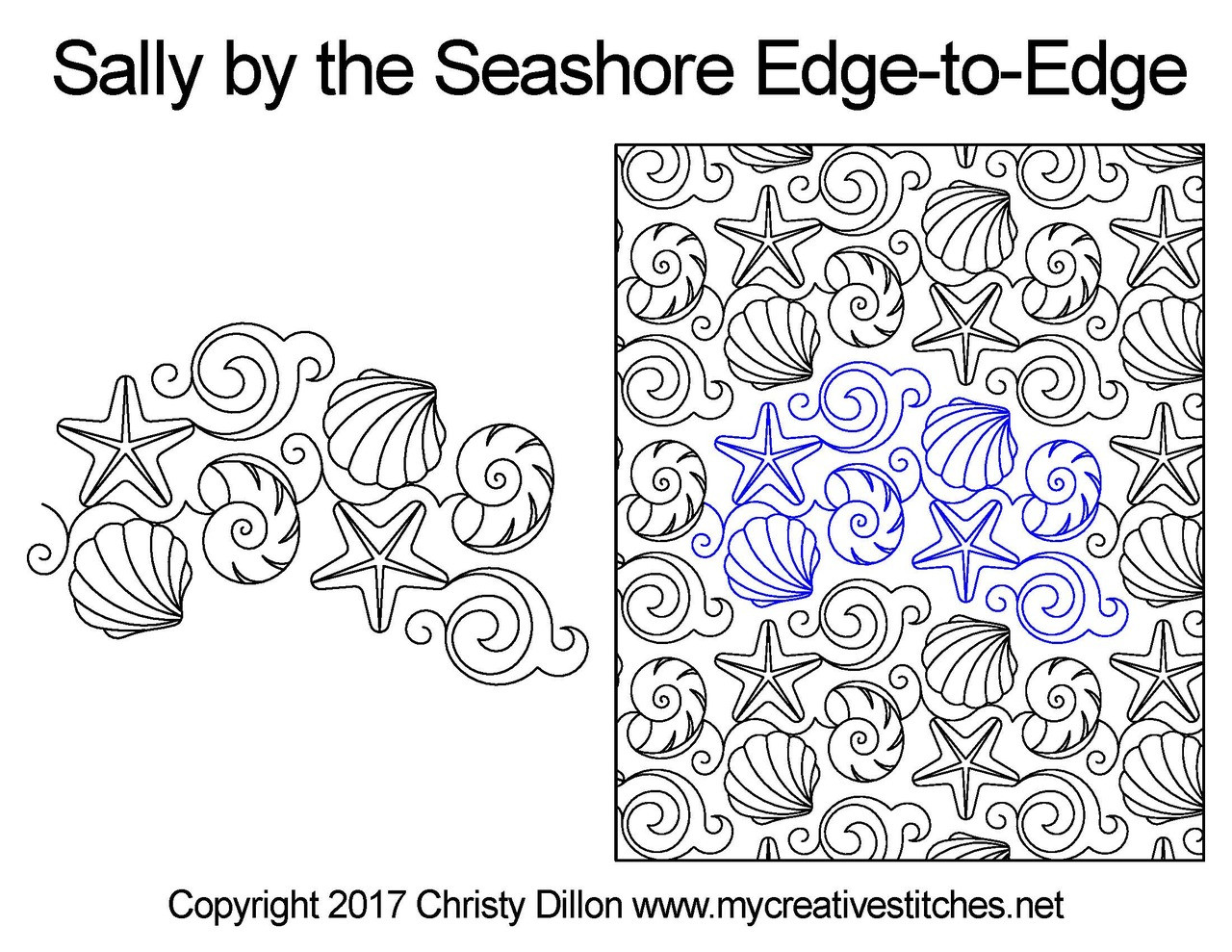 Sally by the seashore digitized quilting designs