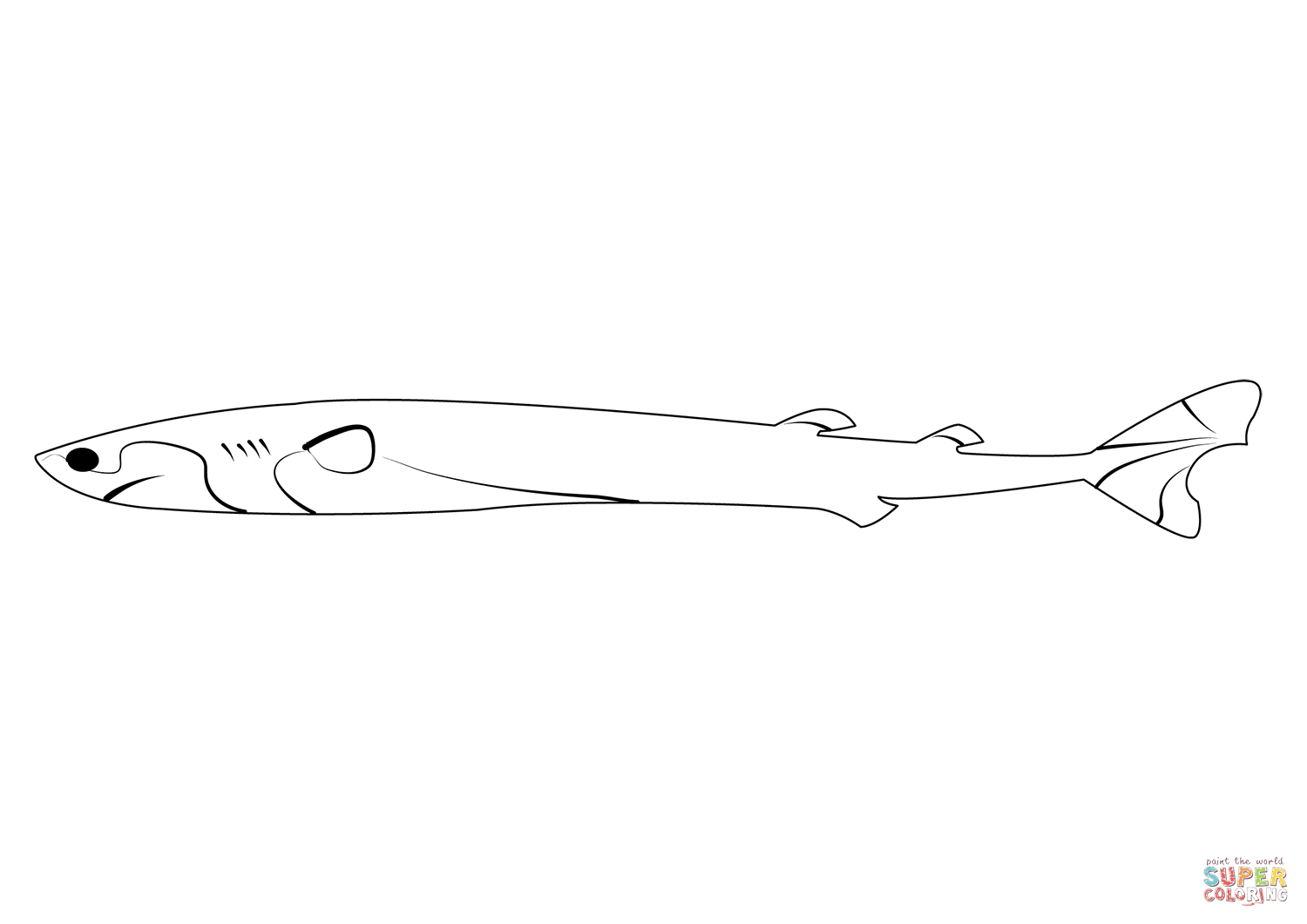 Cookiecutter shark isistius brasiliensis coloring page free printable coloring pages