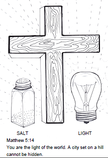 Salt and light coloring page of the world sunday school kids sunday school lessons sunday school crafts