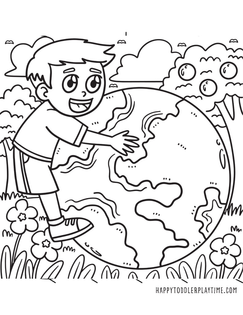 Free earth day printable coloring pages for kids