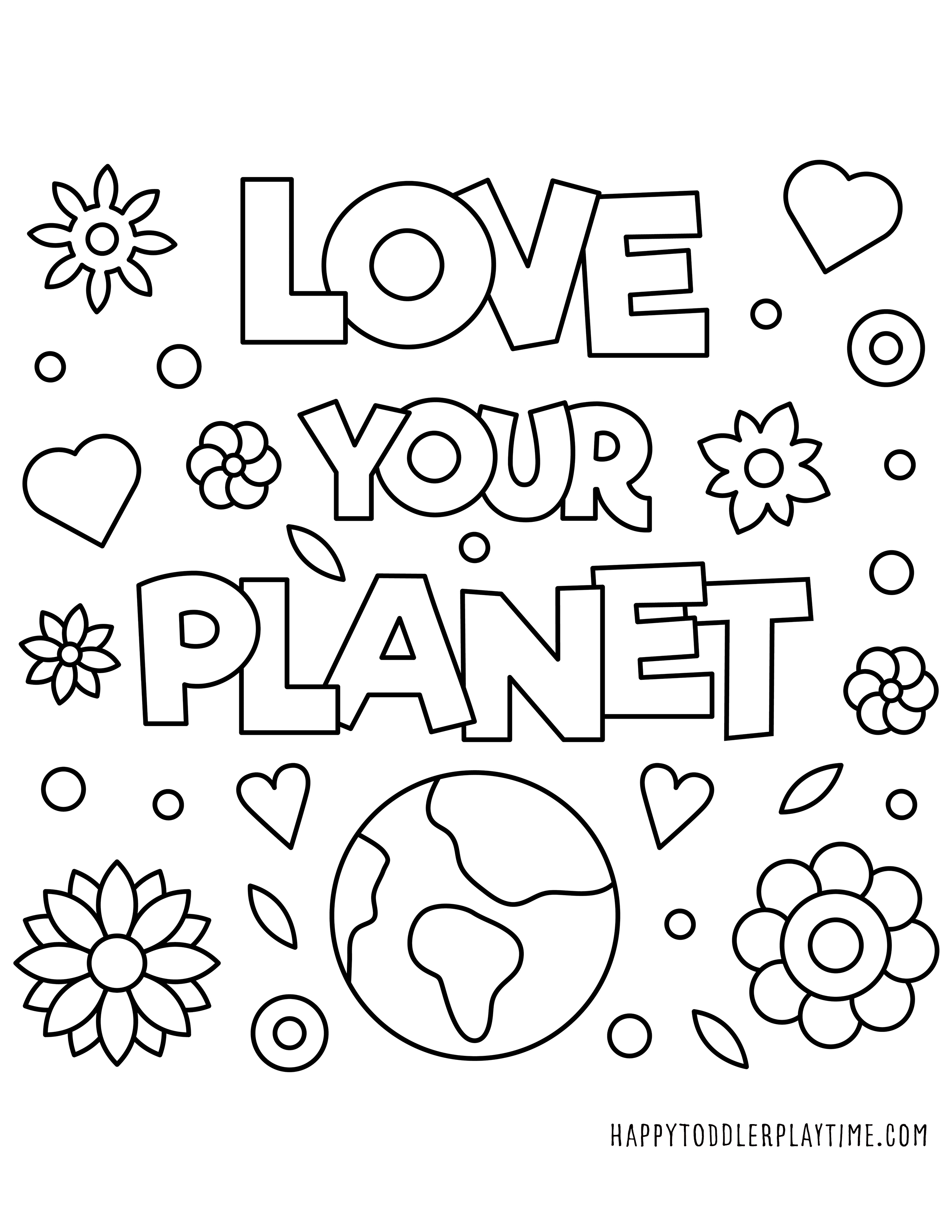 Free earth day printable coloring pages for kids