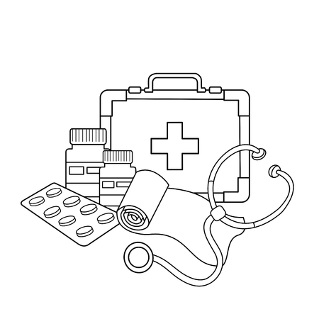 Medical coloring page cliparts stock vector and royalty free medical coloring page illustrations