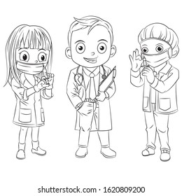 Cartoon paramedic collection coloring book vector de stock libre de regalãas