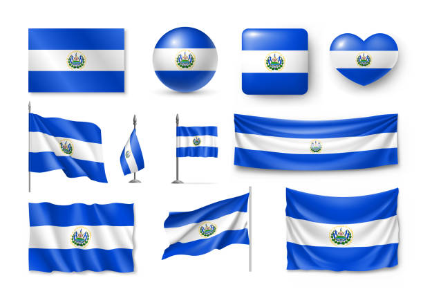 El salvador flag stock photos pictures royalty