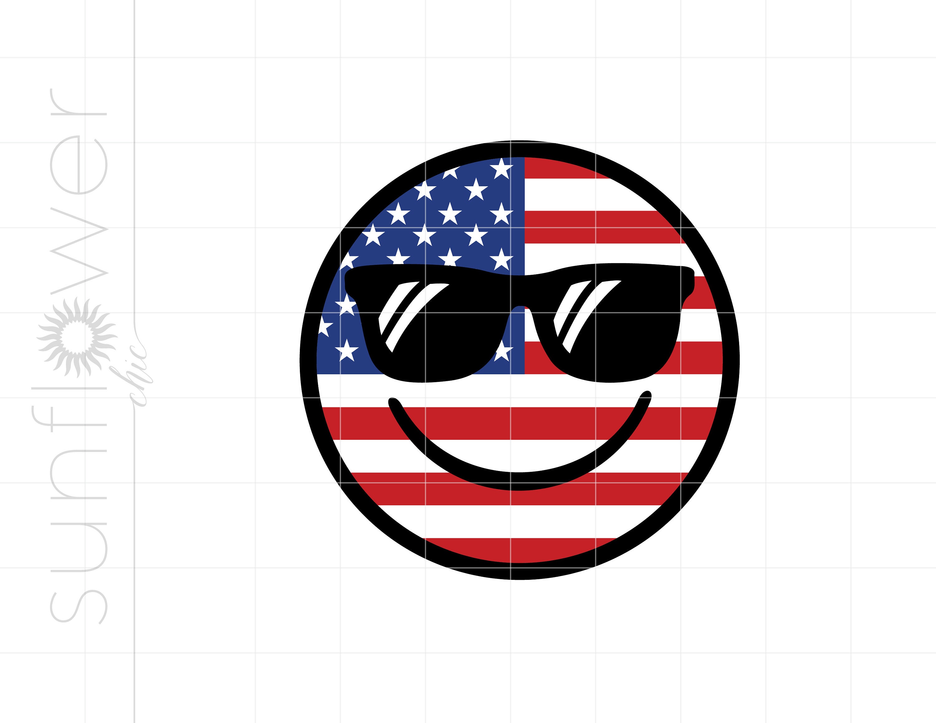 American flag emoji svg usa emoji svg cut files th of july svg patriotic smiley face t shirt cricut silhouette sc