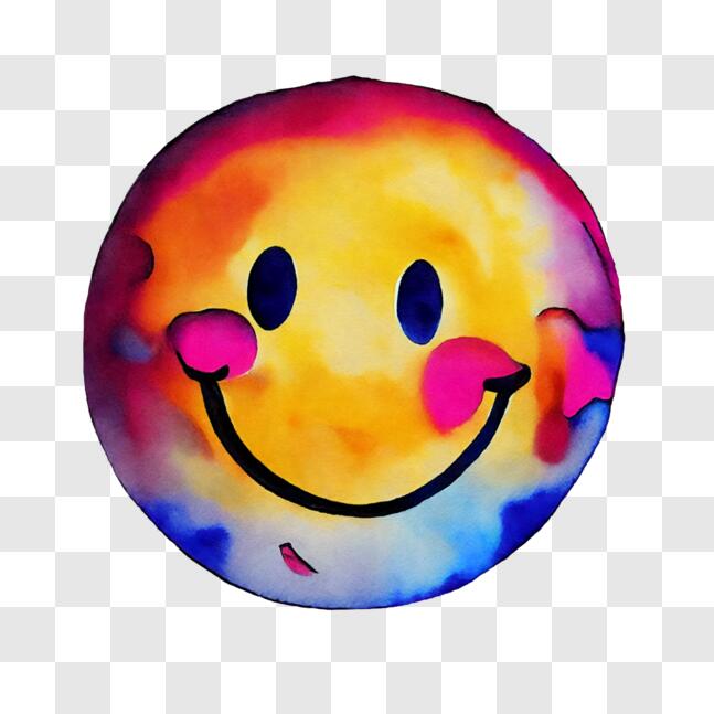 Download colorful smiley face art project png online