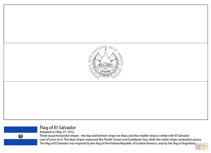 Flag of el salvador super coloring el salvador flag flag coloring pages coloring pages