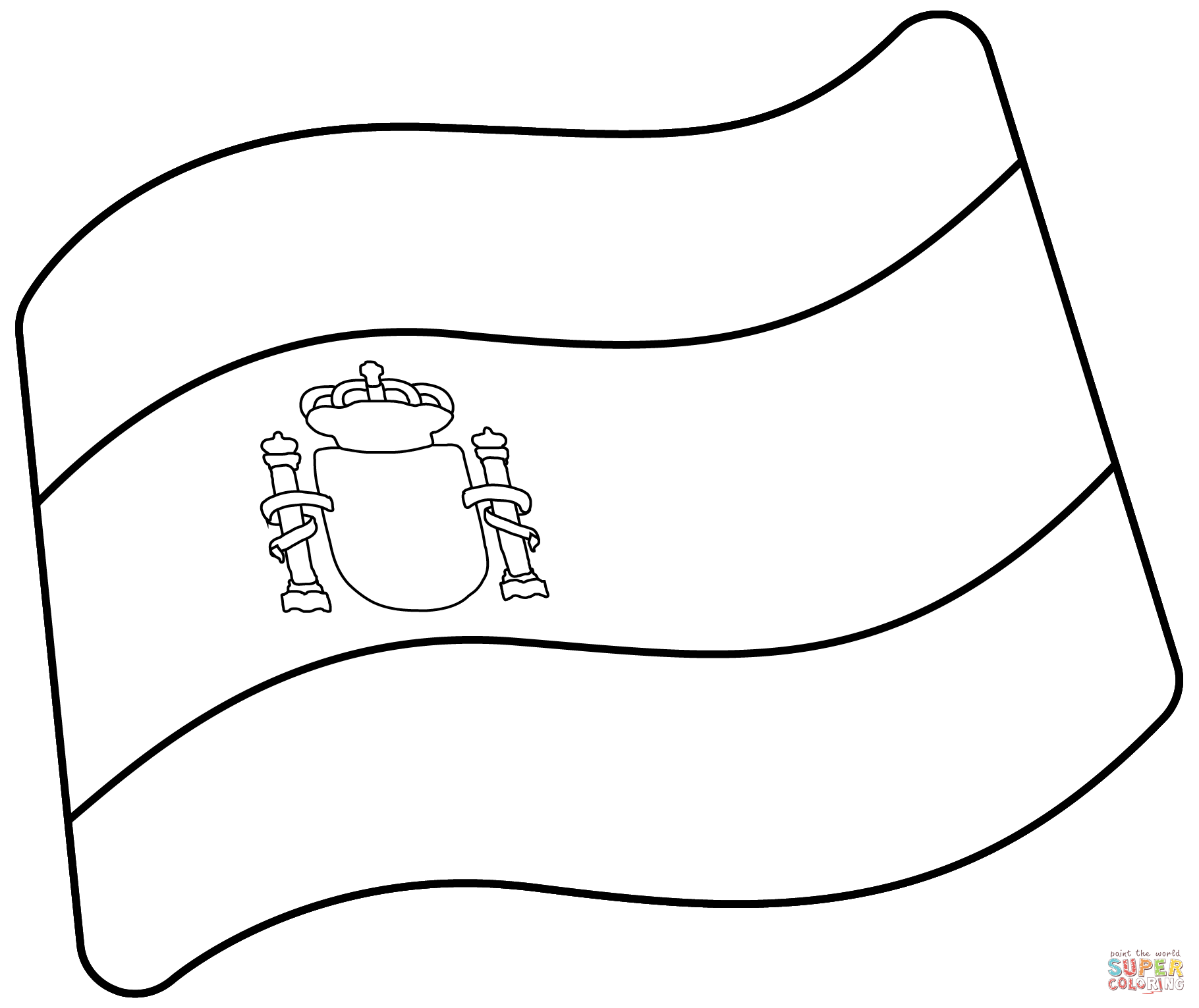 Spain flag emoji coloring page free printable coloring pages